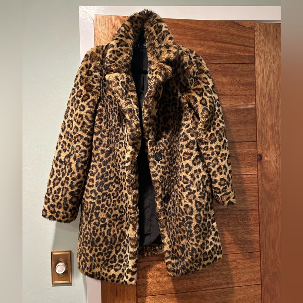Zara leopard faux fur coat